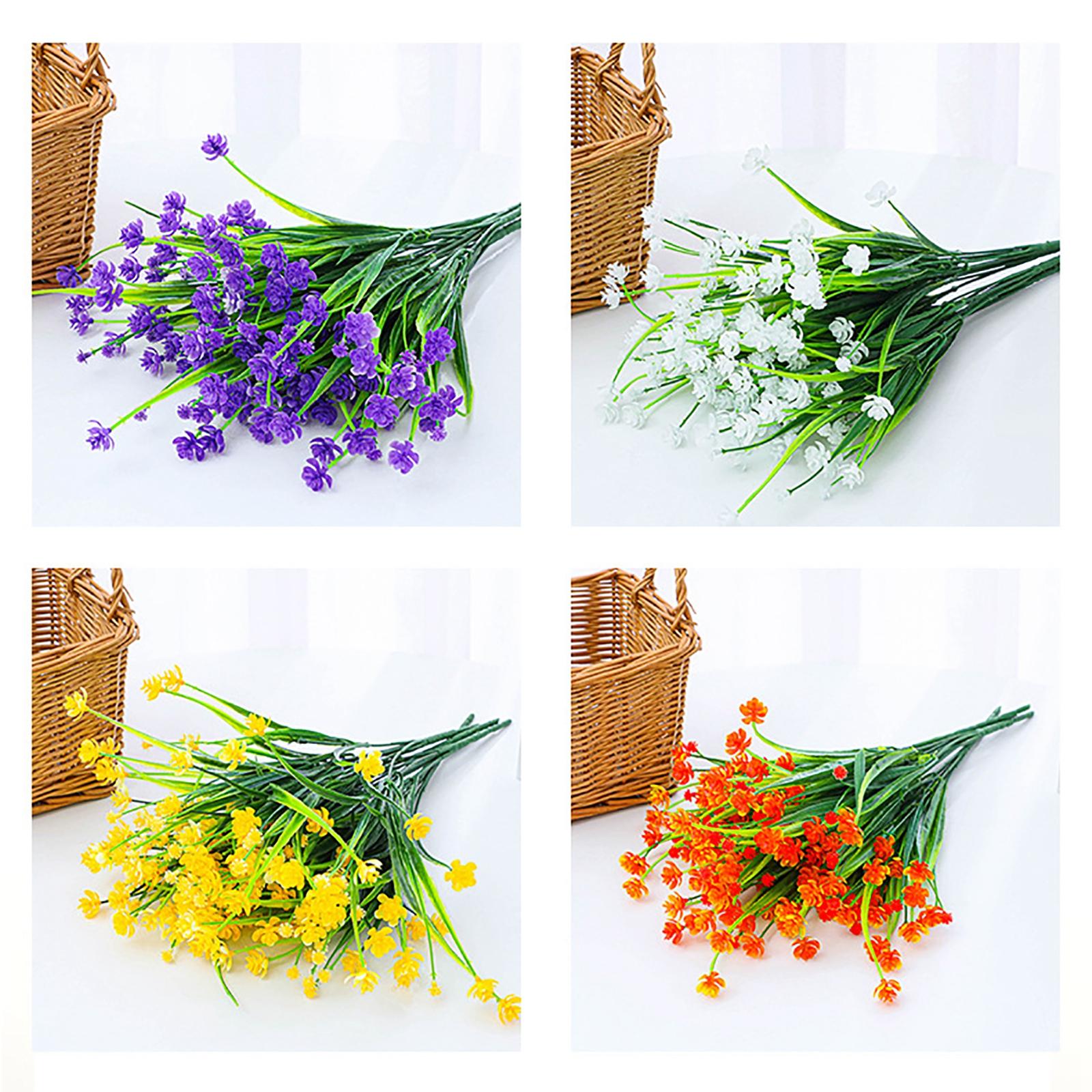 10 Pieces Artificial Flowers UV Resistant for Farmhouse Home Decoration