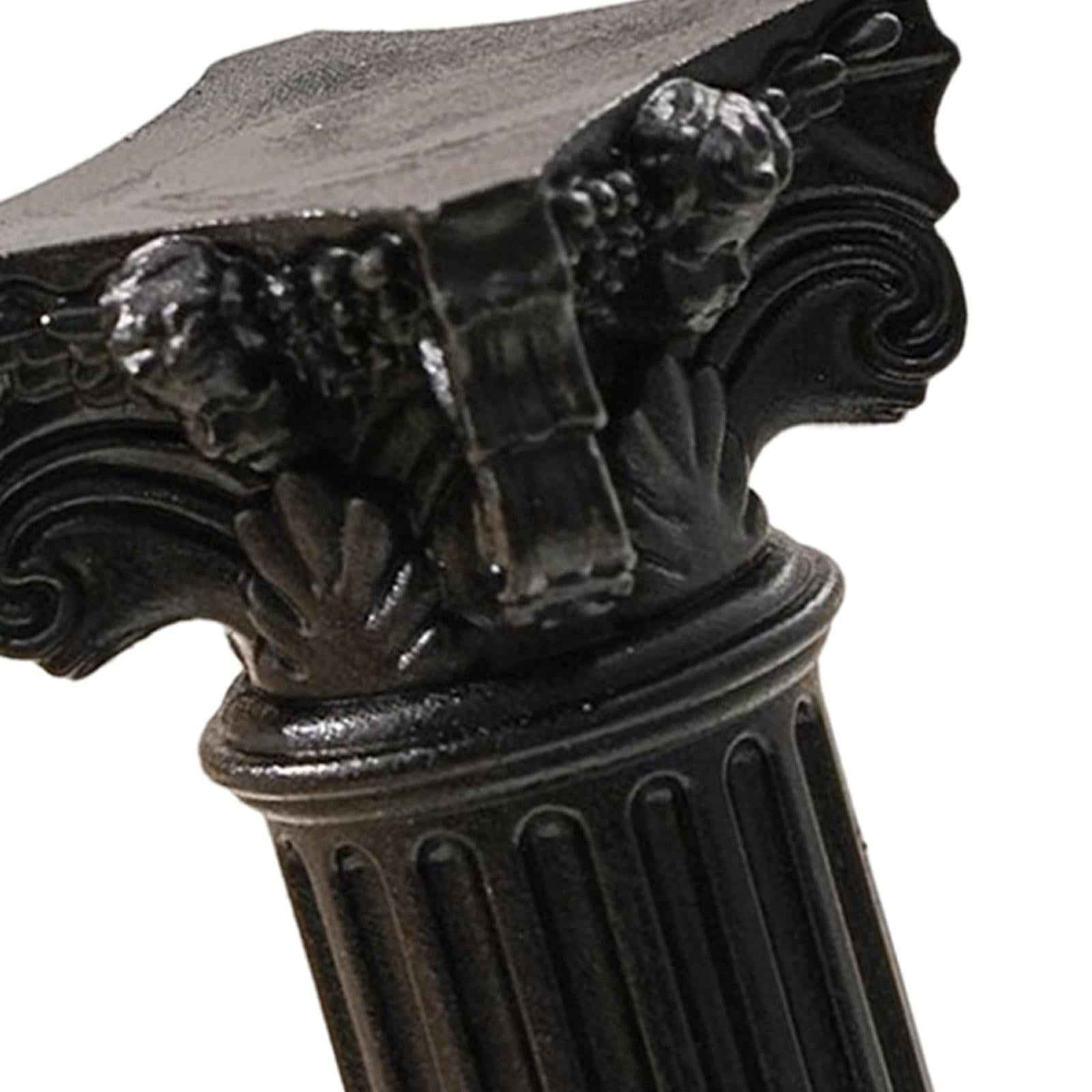 Miniature Roman Pillar Statue Pedestal Stand for Wedding Home Decor Black