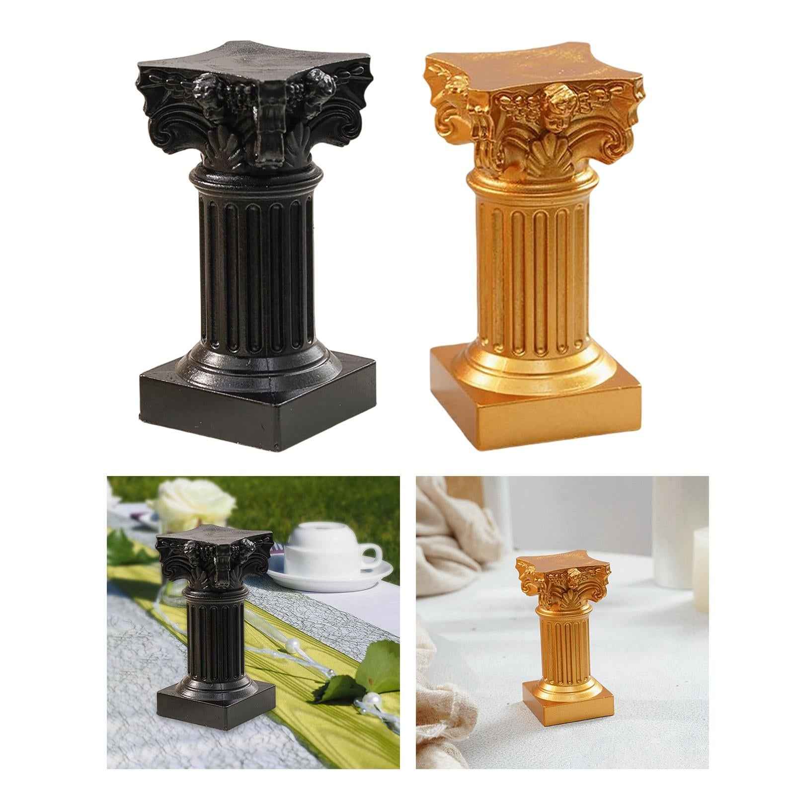 Miniature Roman Pillar Statue Pedestal Stand for Wedding Home Decor Black