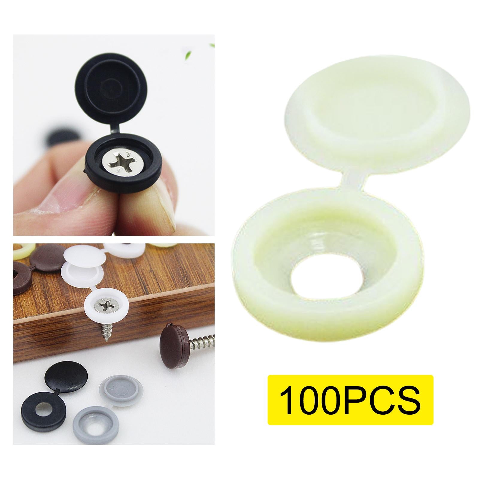 100 Pieces Screw Covers, Practical Screws Caps for Replacement Tools Yard Yellow