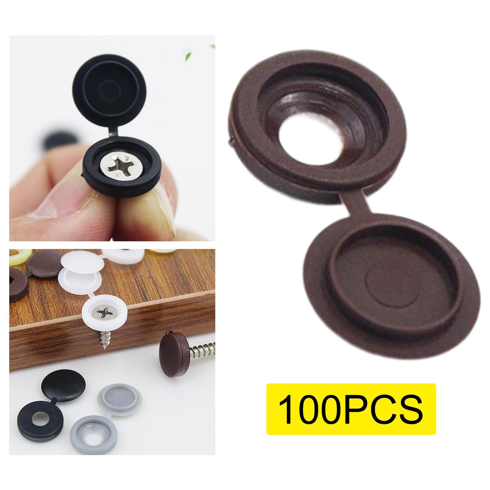 100 Pieces Screw Covers, Practical Screws Caps for Replacement Tools Yard Brown
