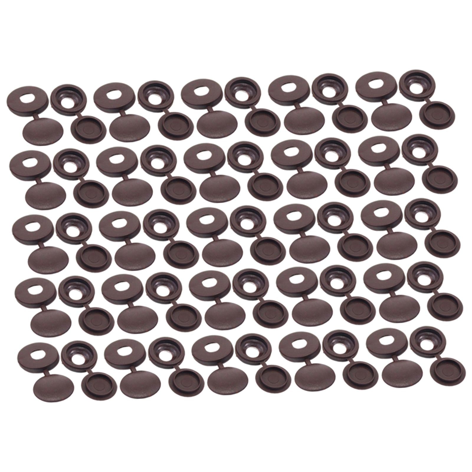 100 Pieces Screw Covers, Practical Screws Caps for Replacement Tools Yard Brown