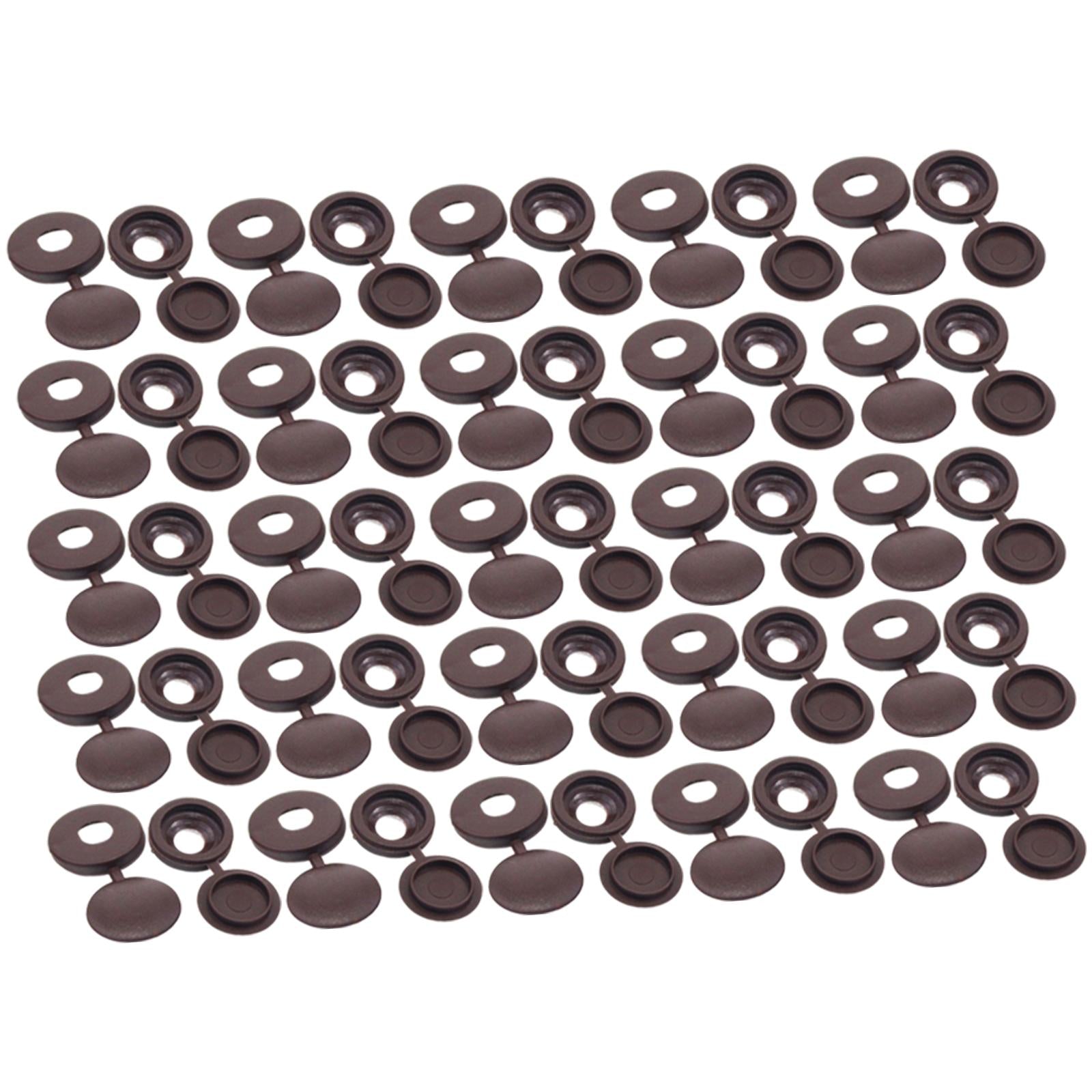 100 Pieces Screw Covers, Practical Screws Caps for Replacement Tools Yard Brown