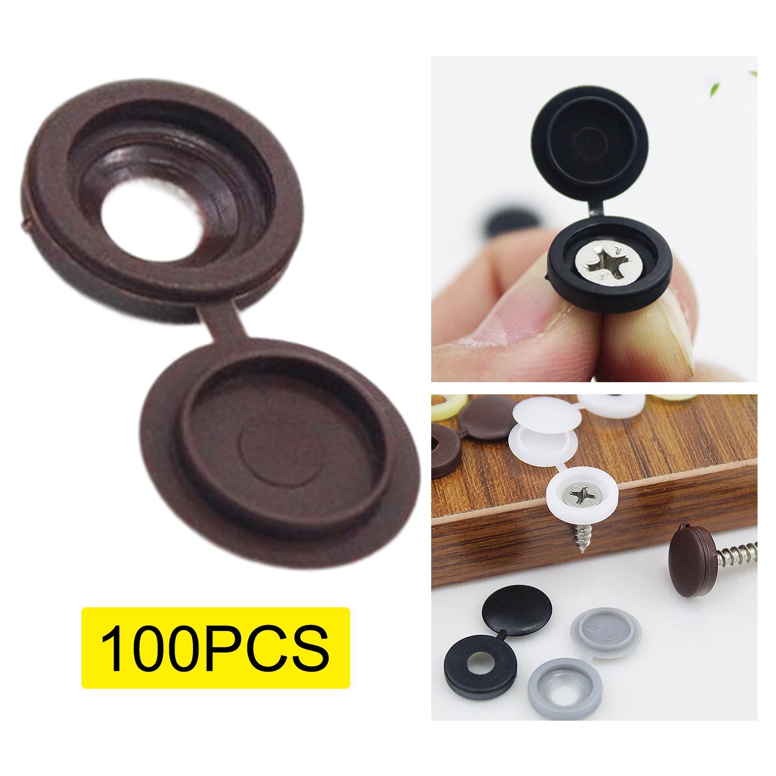 100 Pieces Screw Covers, Practical Screws Caps for Replacement Tools Yard Brown