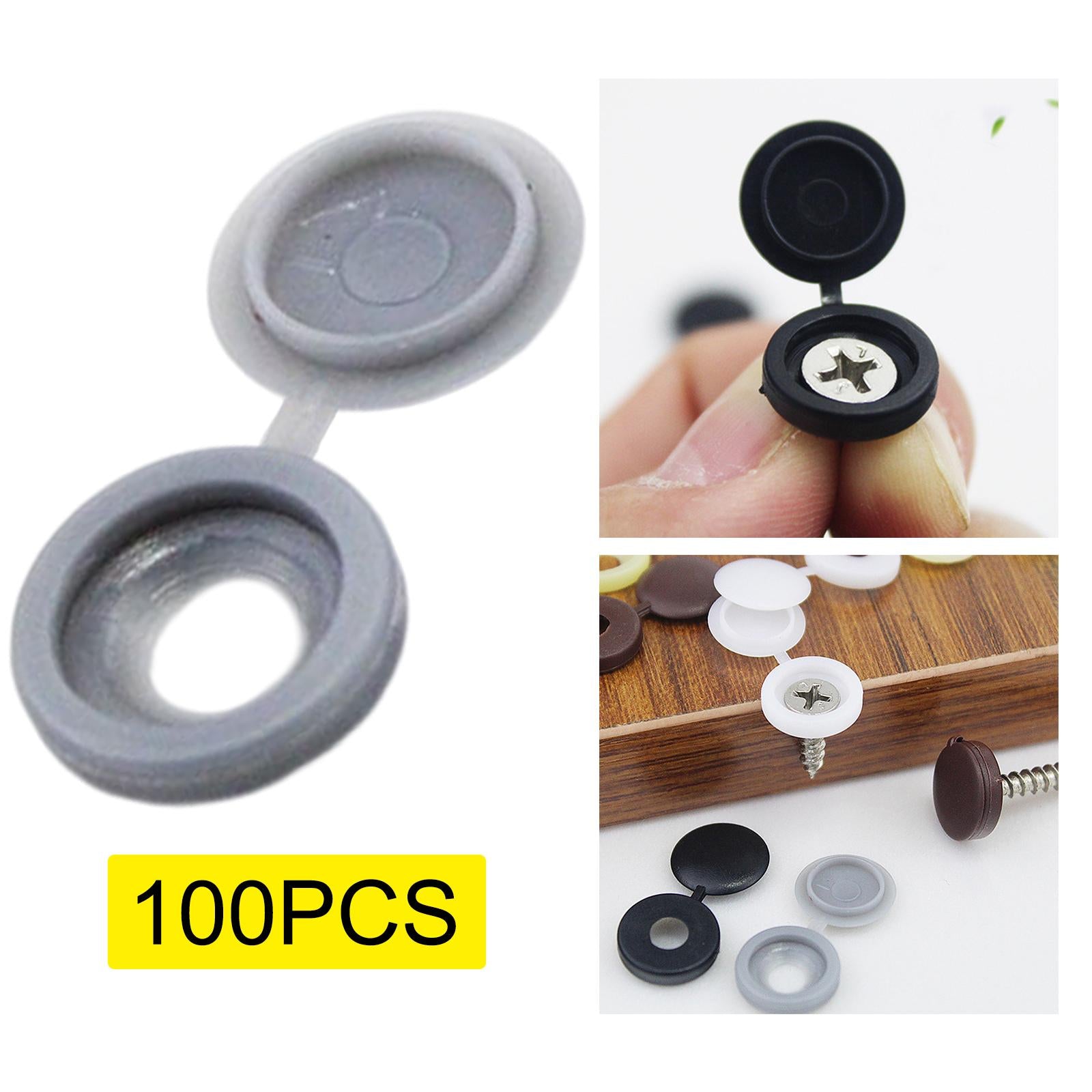 100 Pieces Screw Covers, Practical Screws Caps for Replacement Tools Yard Grey
