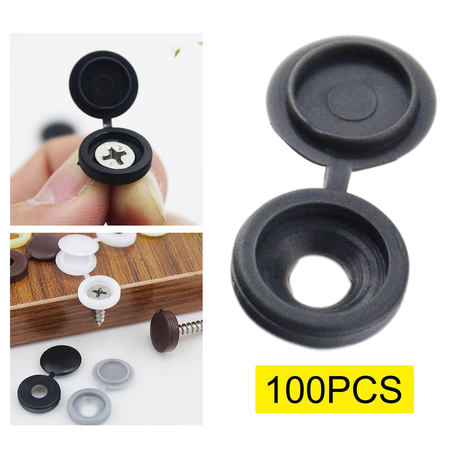 100 Pieces Screw Covers, Practical Screws Caps for Replacement Tools Yard Dark Grey