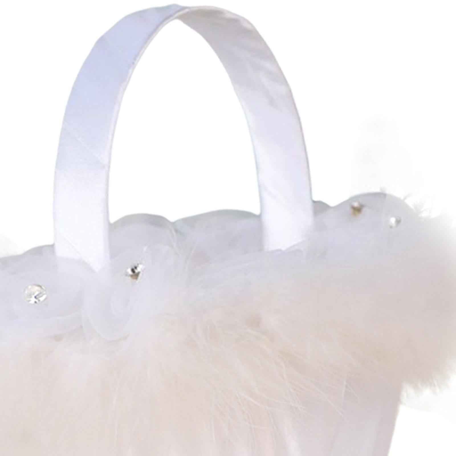 Romantic Wedding Flower Girl Basket Delicate for Wedding Ceremony Favors Style C
