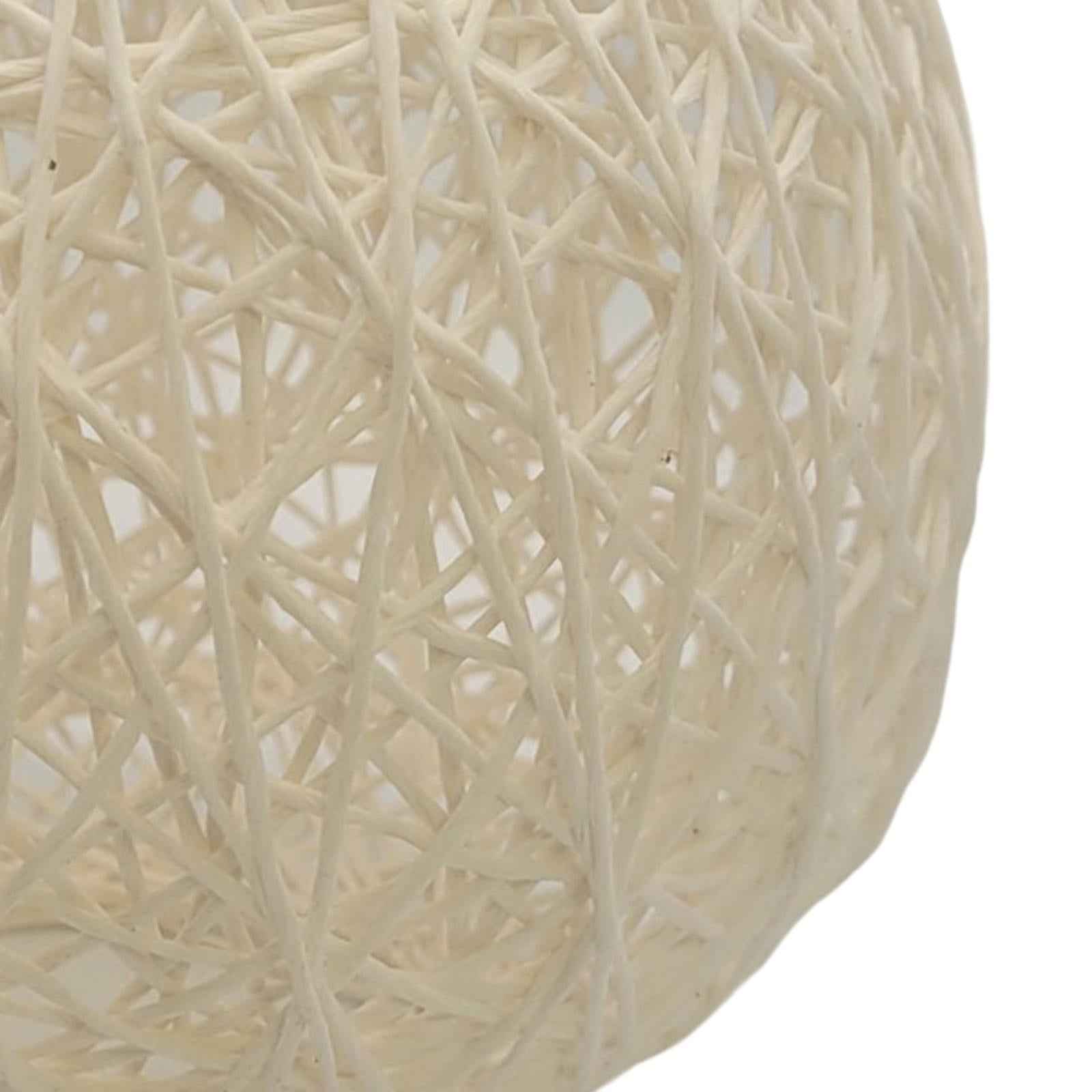 Woven Pendant Light Shade Lamp Cage Rattan Ball Lampshade for Farmer House White