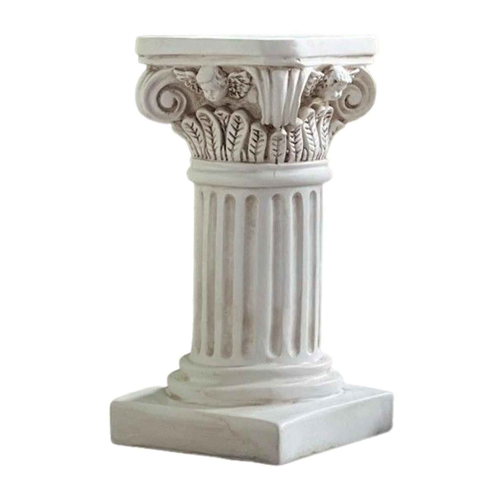 Roman Pillar Statue Figurine White Pedestal Stand for Living Room Decoration