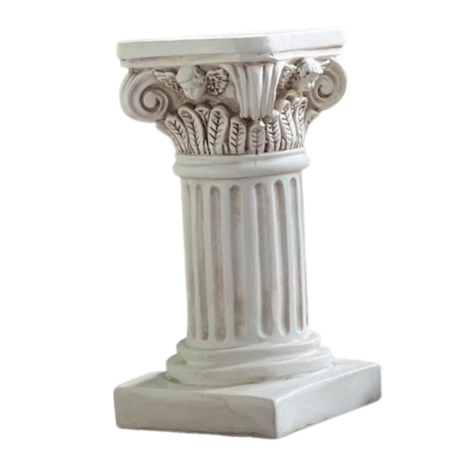 Roman Pillar Statue Figurine White Pedestal Stand for Living Room Decoration