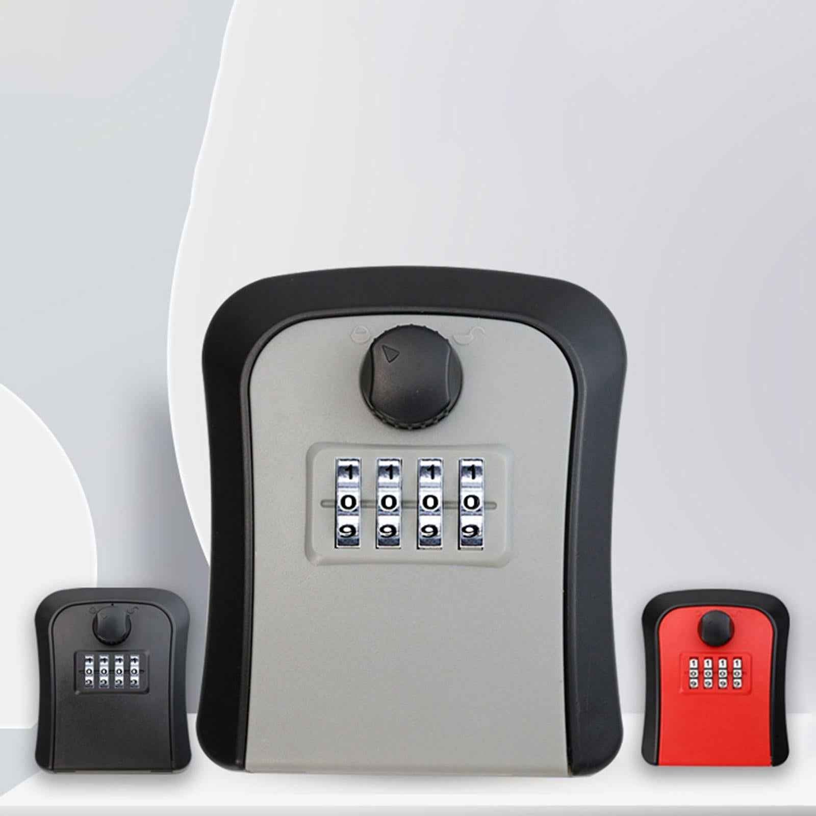 Outdoor Key Storage Lock Box 4 Digit Wall Mounted for Garden Indoor Home Gray