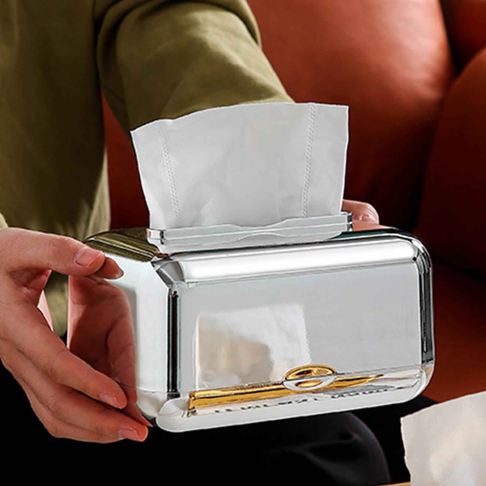 ARC Corners Tissue Box Napkin Holder Multifunctional Container Silver