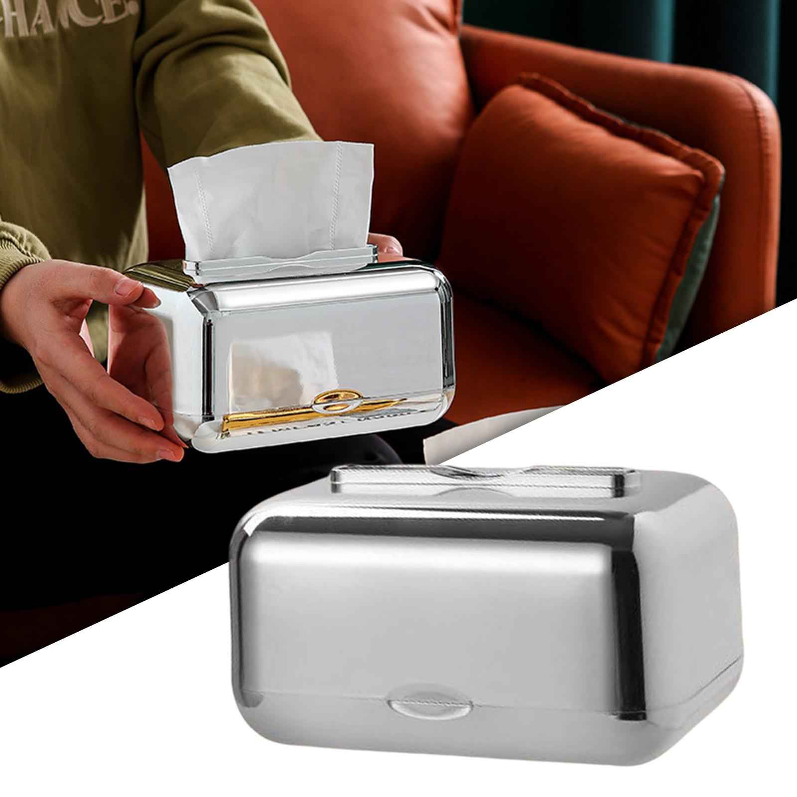 ARC Corners Tissue Box Napkin Holder Multifunctional Container Silver