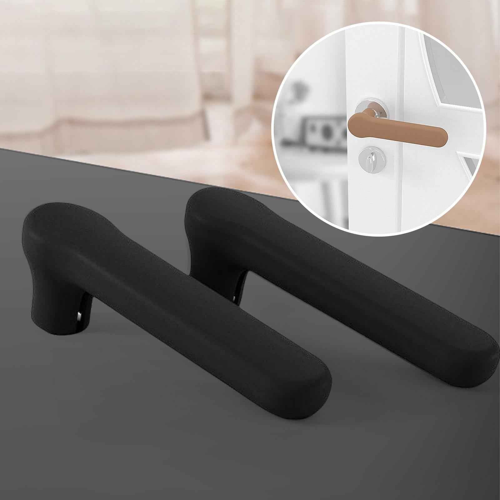 Door Handle Protective Cover Silicone Sleeve Anti Collision Door Knob Cover Black