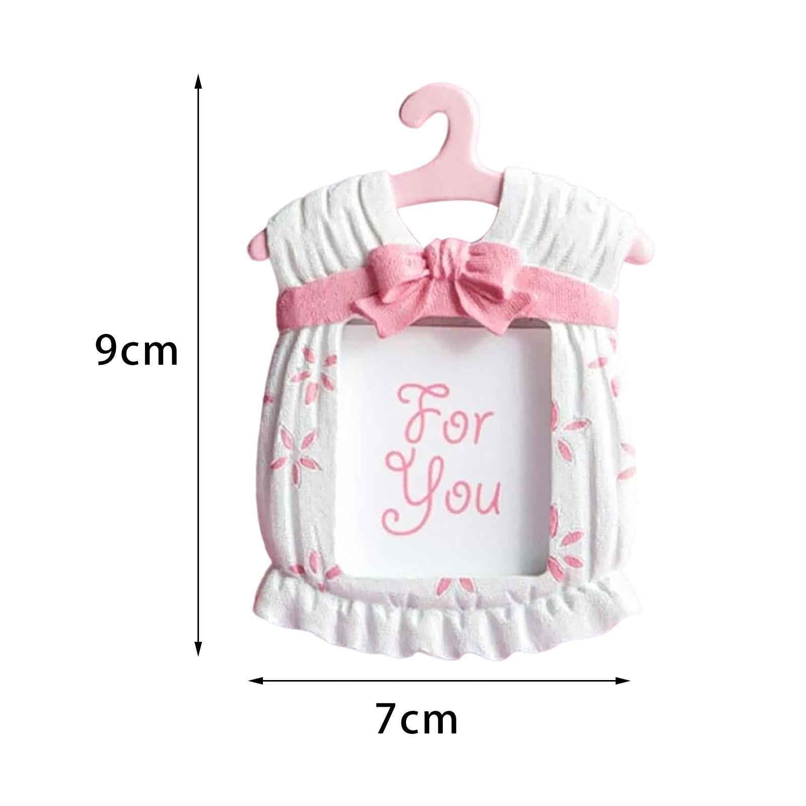 Resin Photo Frame Newborn Picture Display Holder for Bedroom Decor Pink