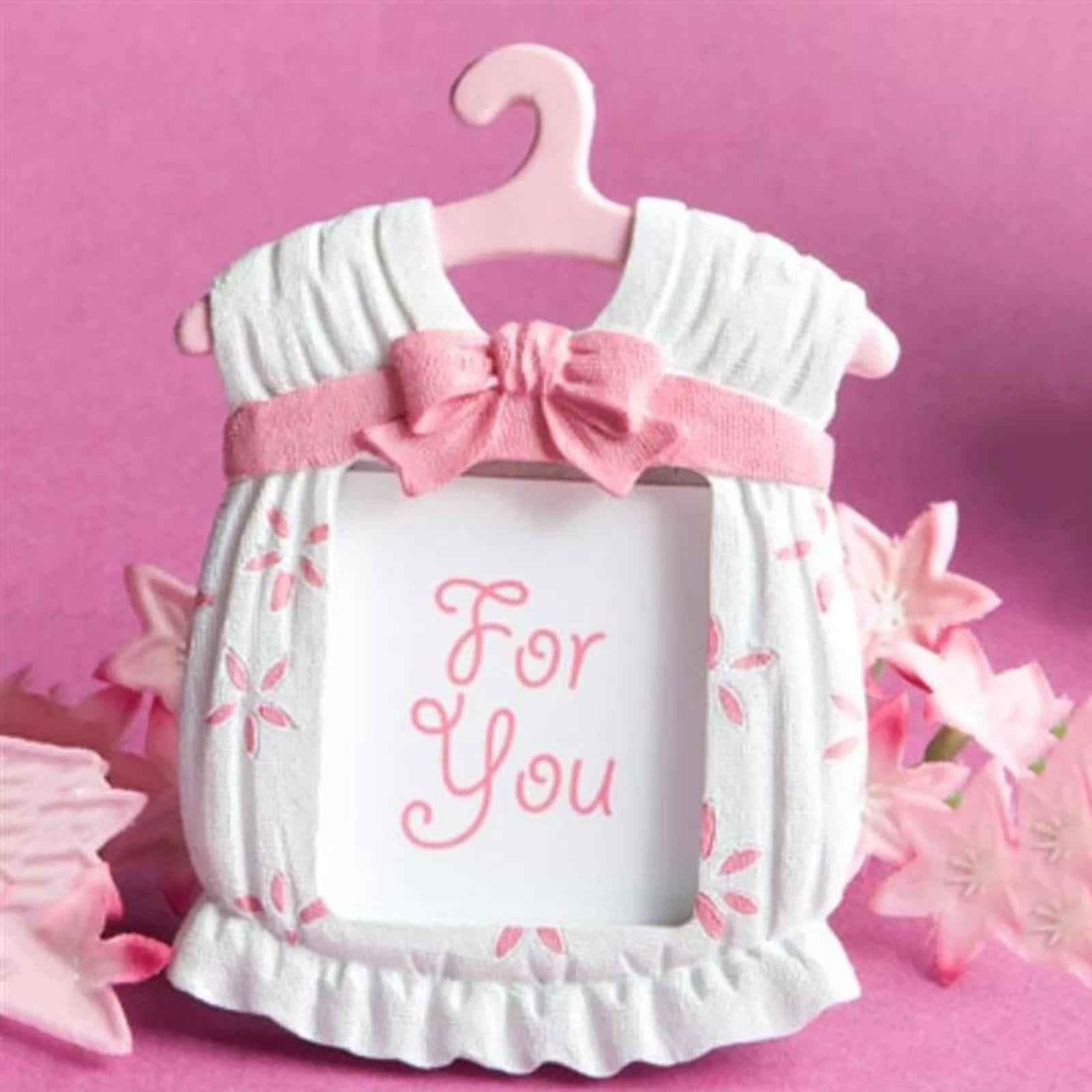 Resin Photo Frame Newborn Picture Display Holder for Bedroom Decor Pink