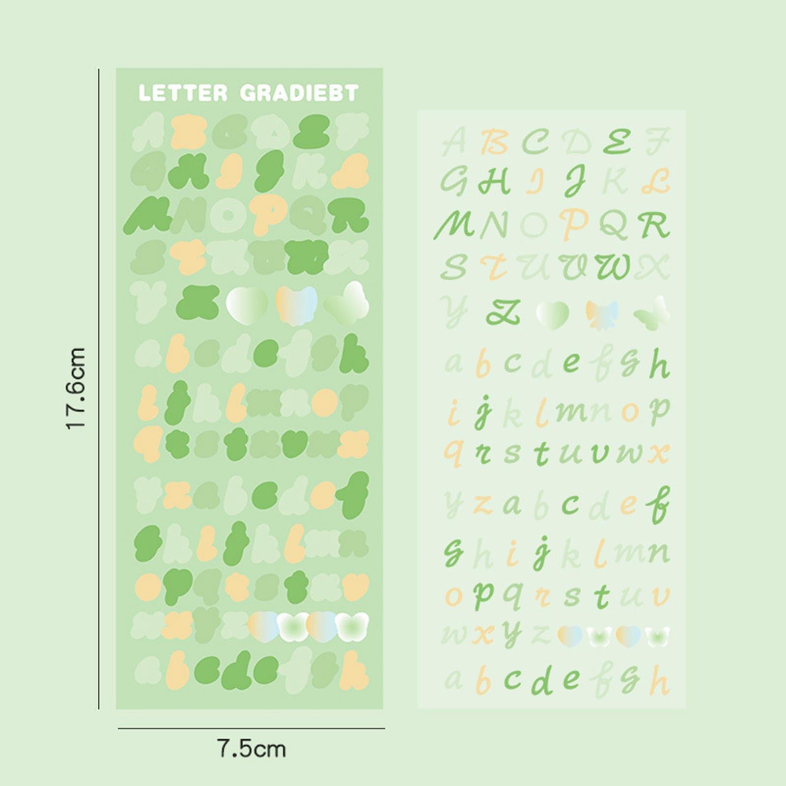 2x6 Sheets Colorful Number Letter Stickers Assorted Arts Crafts Postcards
