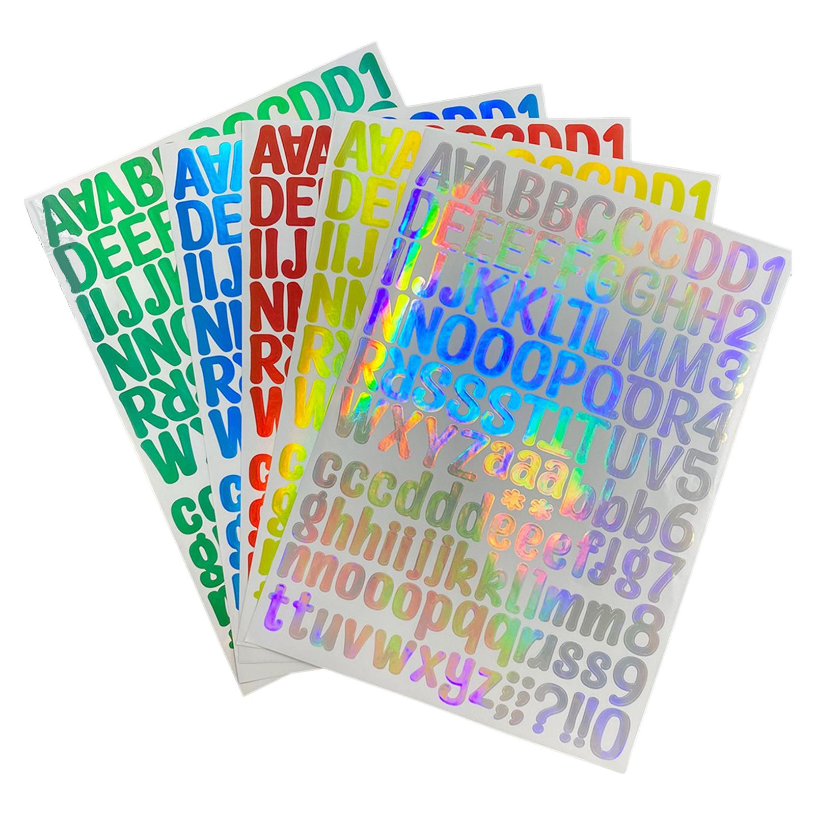 2xHolographic Alphabet Number Stickers Vinyl Decals Labels for Graduation
