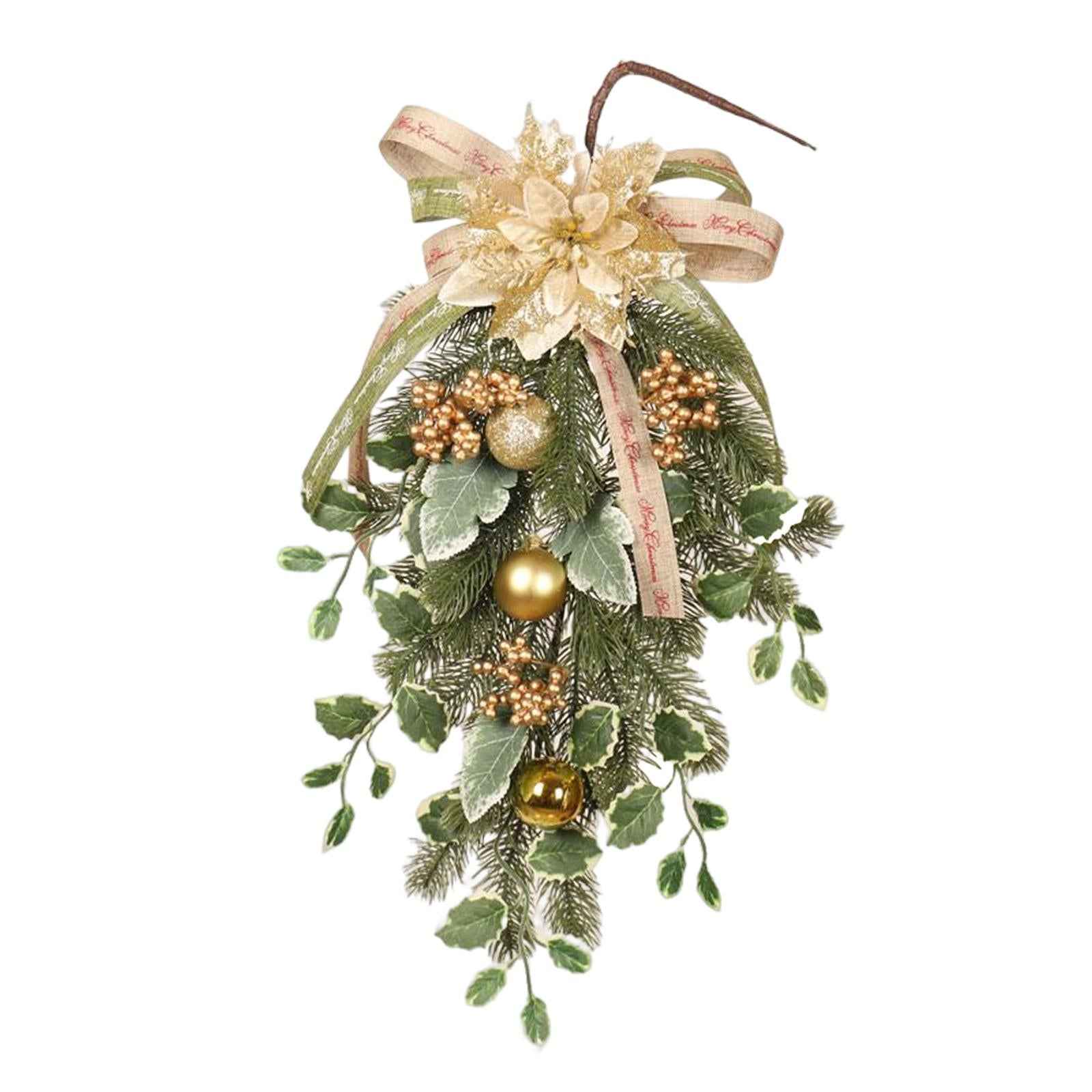 Christmas Teardrop Swag Flower Wreath for Farmhouse Spring Summer Decoration