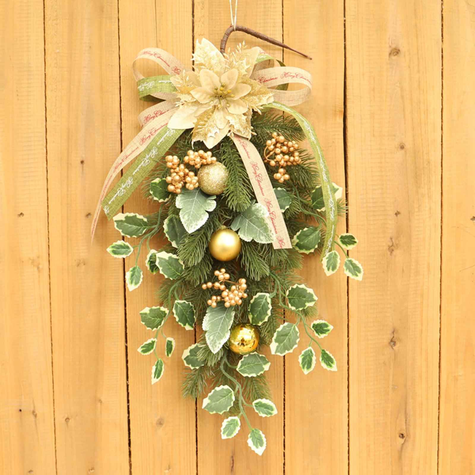 Christmas Teardrop Swag Flower Wreath for Farmhouse Spring Summer Decoration