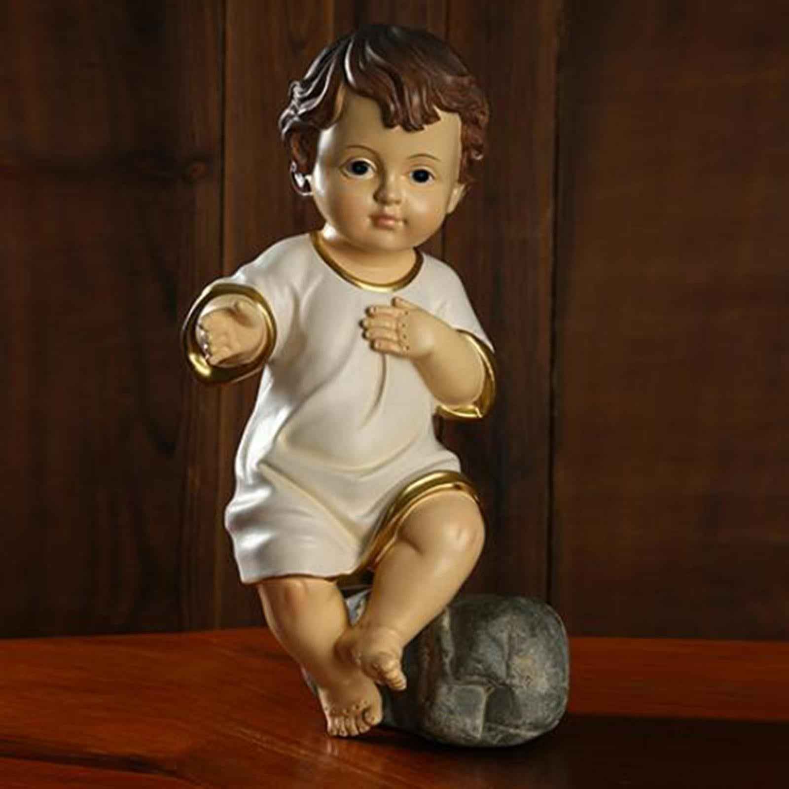 Jesus Baby Figurine Christmas Ornament Religious Jesus Statue for Desk Decor