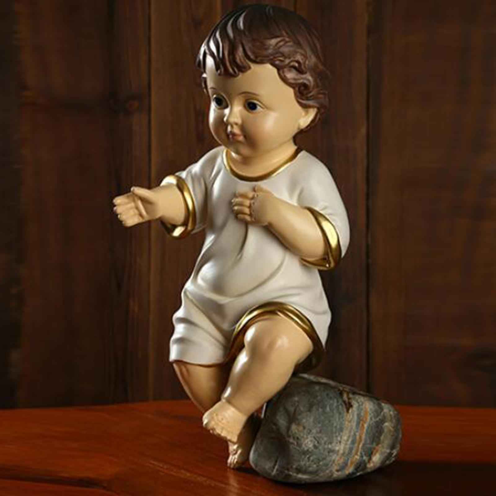 Jesus Baby Figurine Christmas Ornament Religious Jesus Statue for Desk Decor