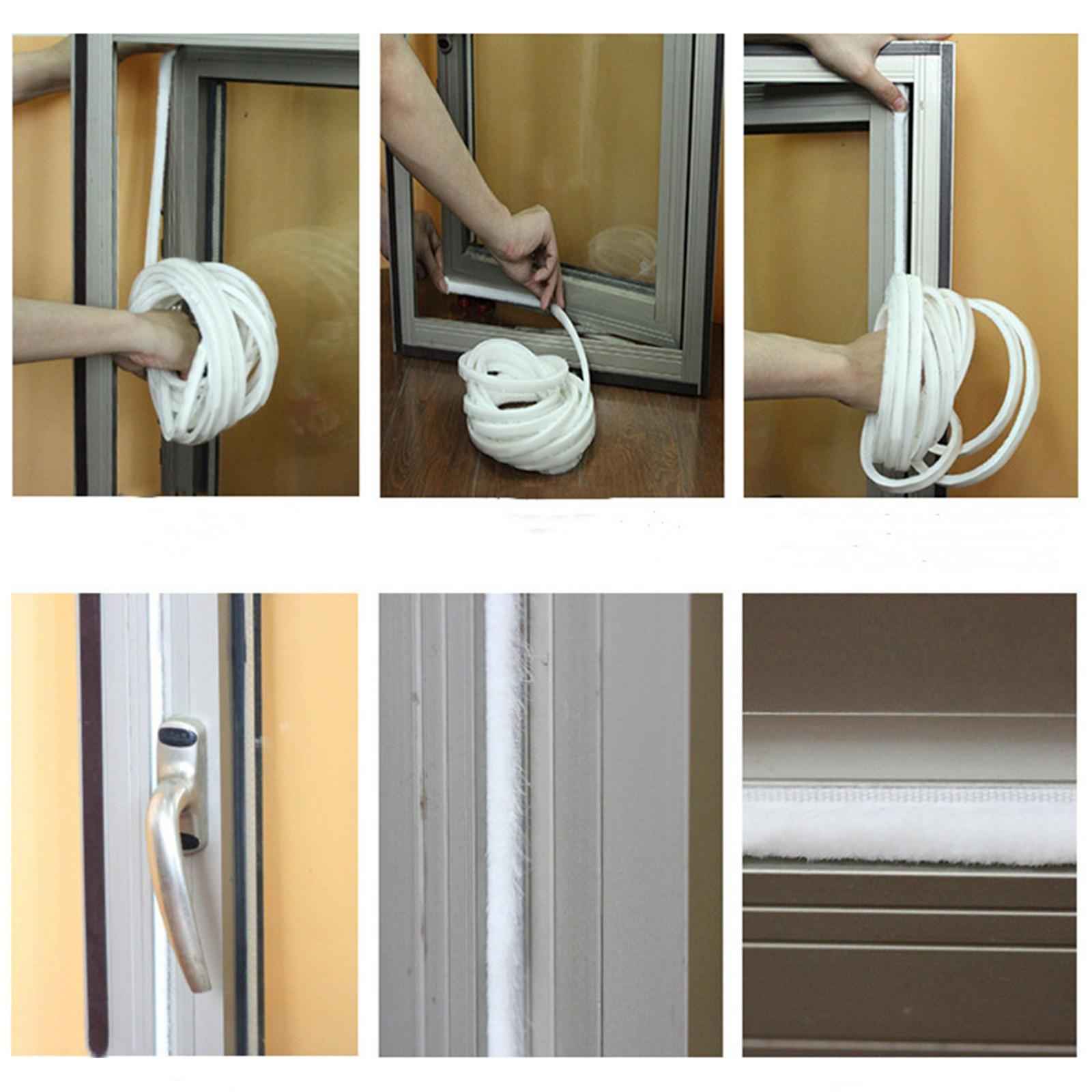 32.8ft Brush Seal Self Adhesive for Door Window Weatherstrip Sealing Strip Black