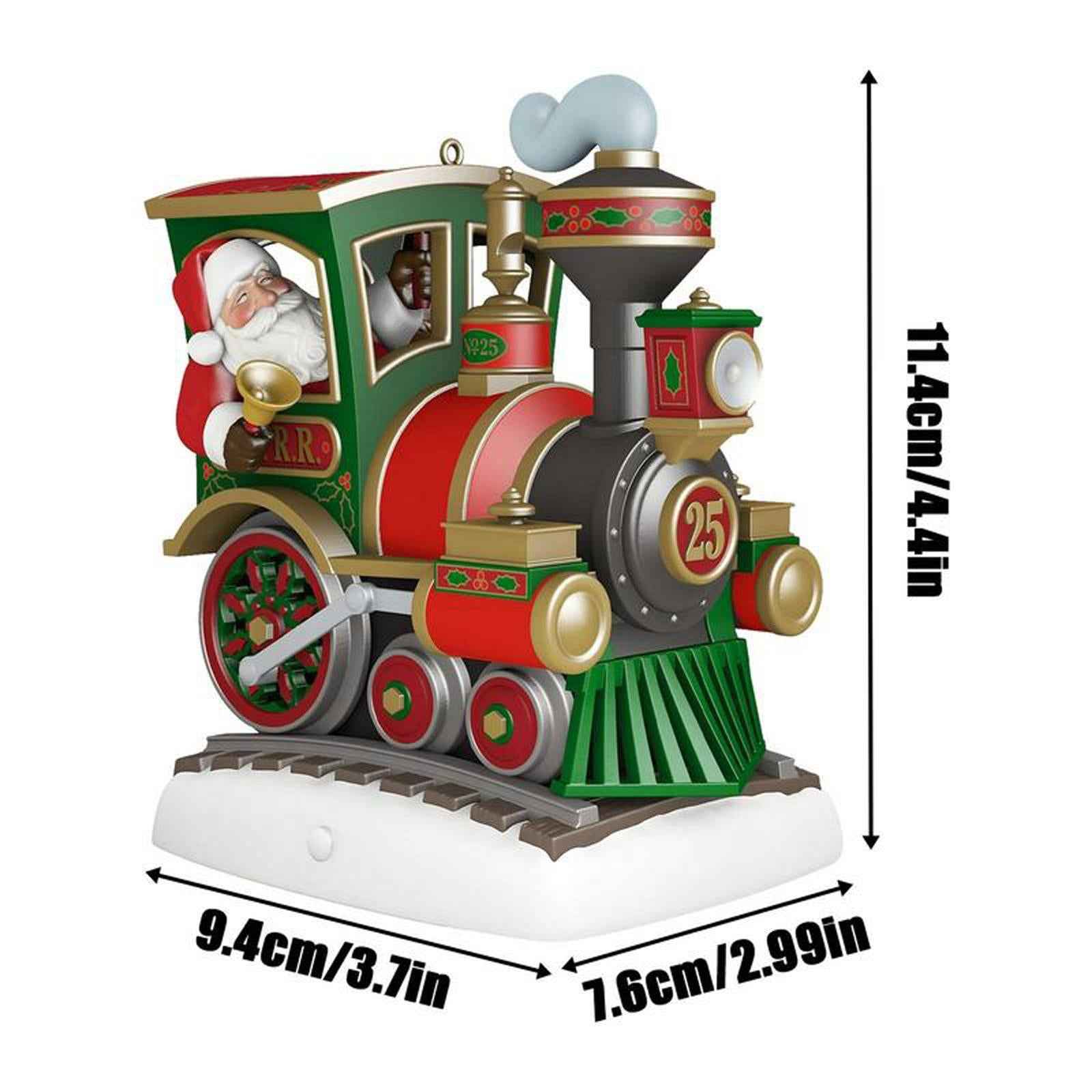 Lovely Christmas Train Pendant Santa Claus Figurine for Xmas Home Decor