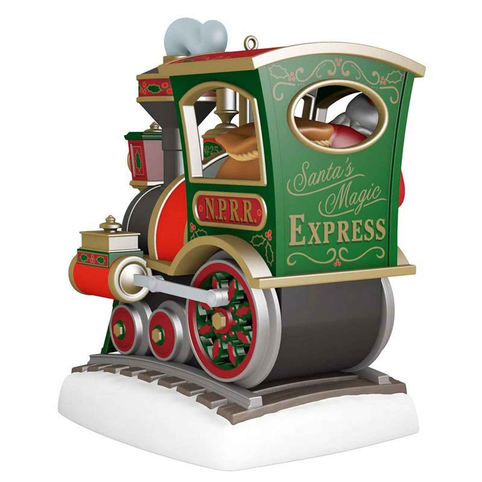 Lovely Christmas Train Pendant Santa Claus Figurine for Xmas Home Decor