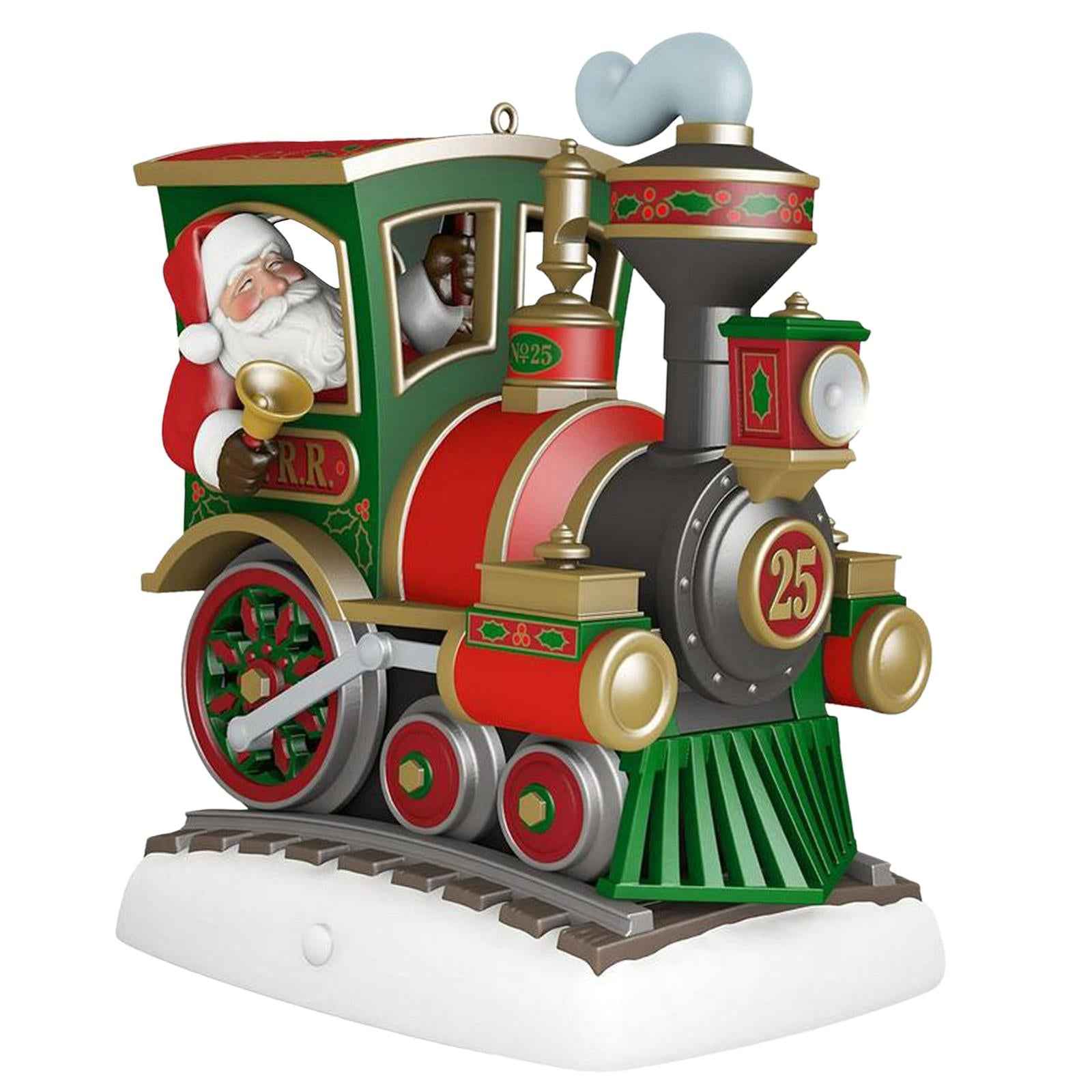 Lovely Christmas Train Pendant Santa Claus Figurine for Xmas Home Decor