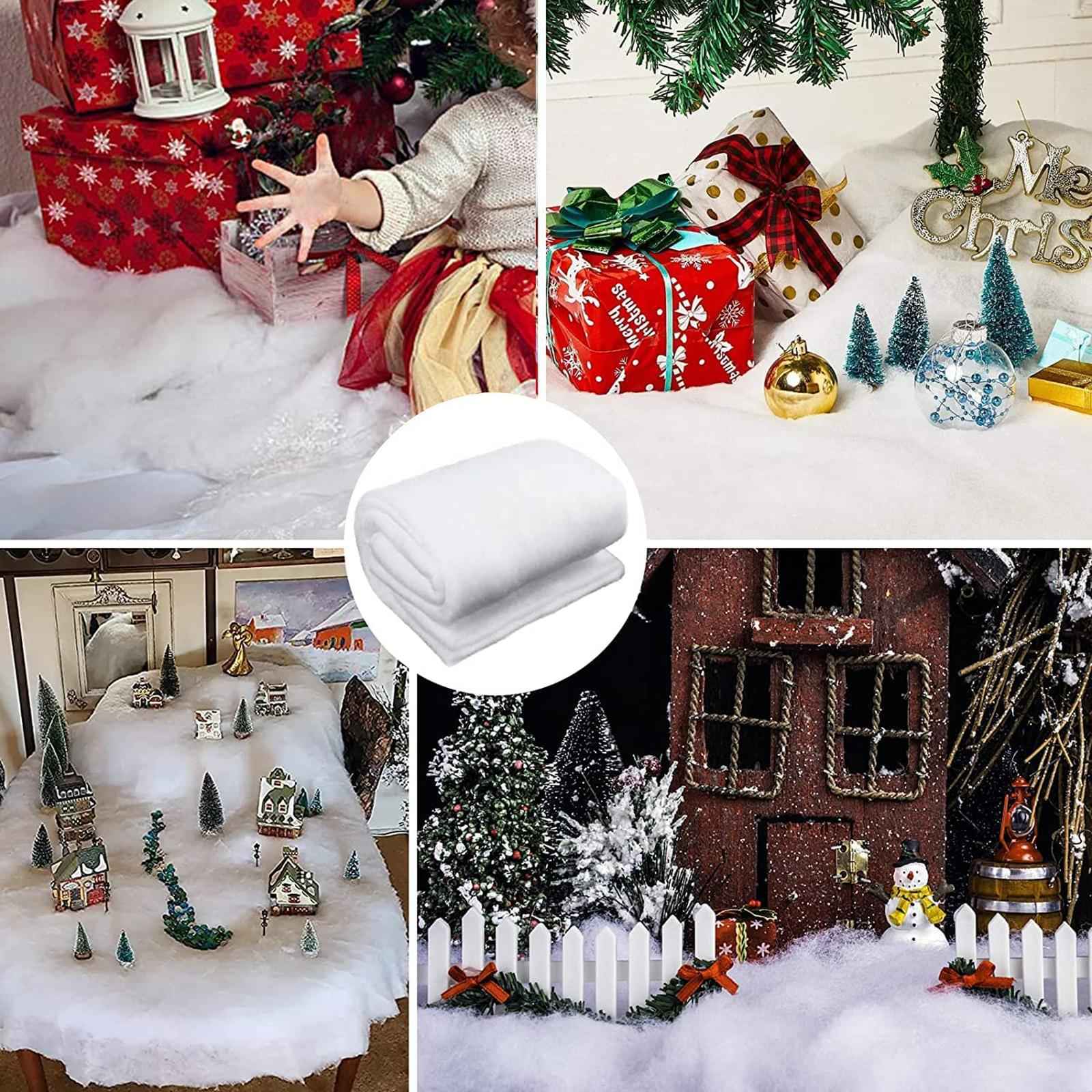 Christmas Snow Roll Snow Blanket Snow Mat for Indoor Village Decorations 120cmx33cm