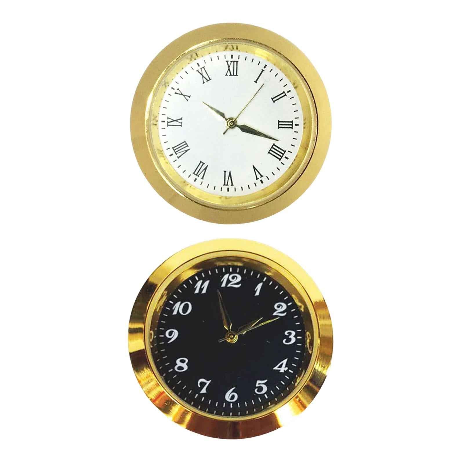 Classic Clock Insert Easy to Read Clock Face DIY Mini Clock for Desk Office White
