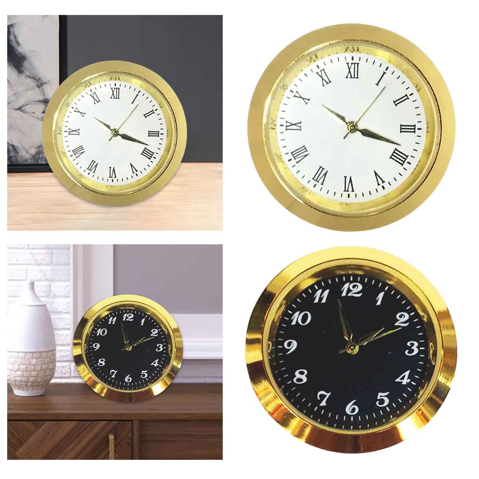 Classic Clock Insert Easy to Read Clock Face DIY Mini Clock for Desk Office White