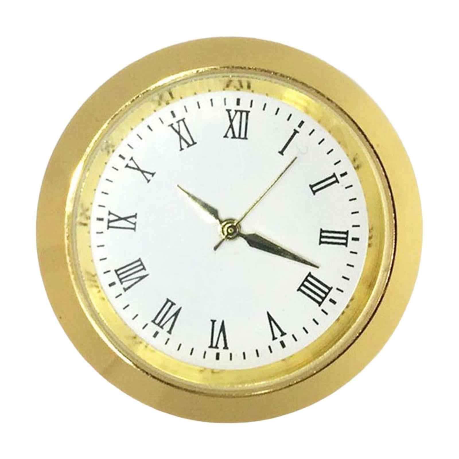 Classic Clock Insert Easy to Read Clock Face DIY Mini Clock for Desk Office White