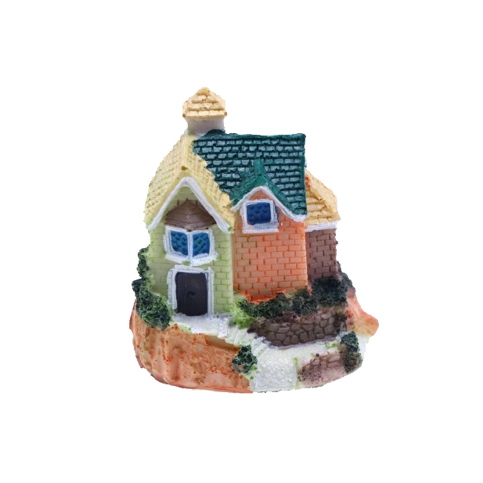 3xMini Fairy Garden House Micro Landscape Miniature House Decor for Patio