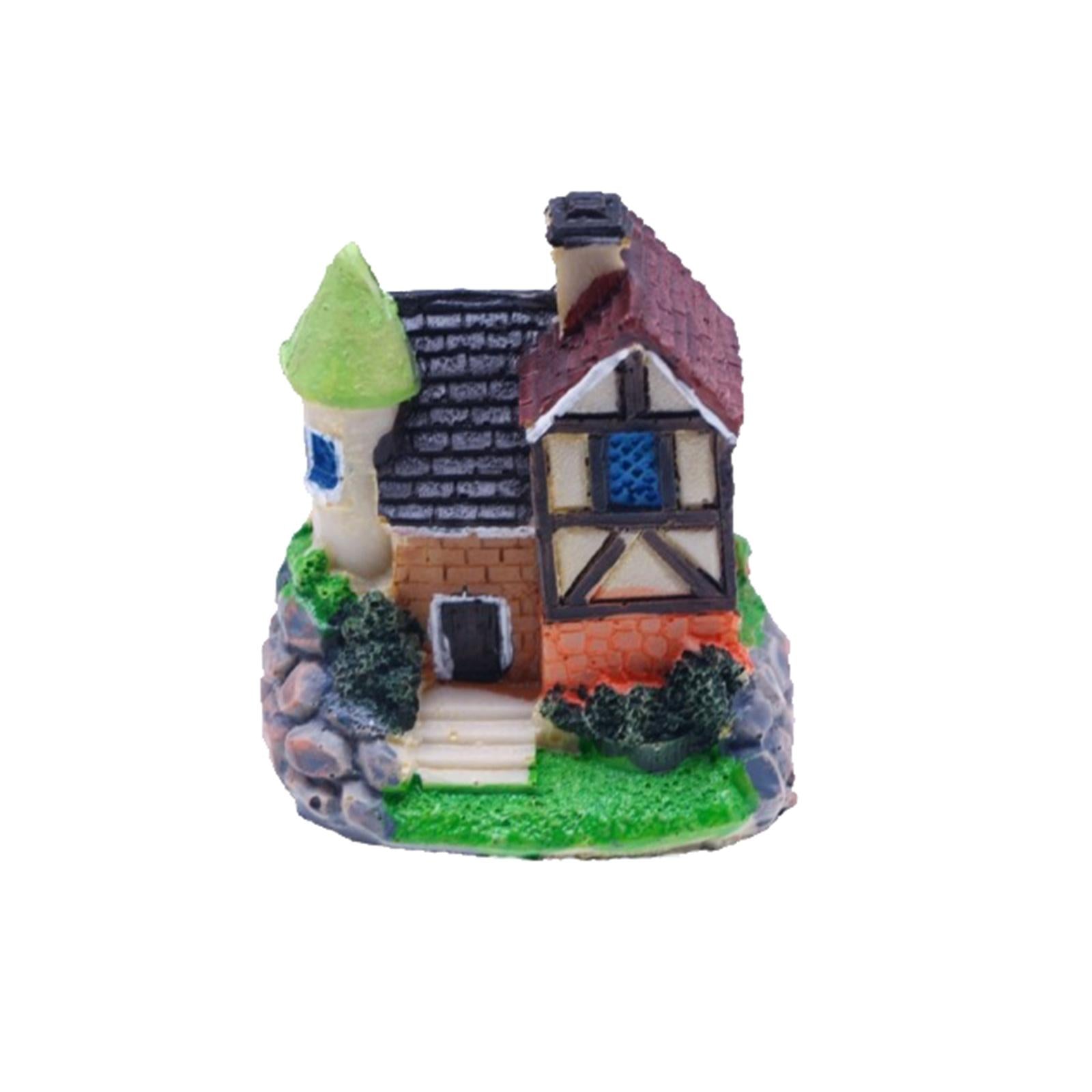 3xMini Fairy Garden House Micro Landscape Miniature House Decor for Patio