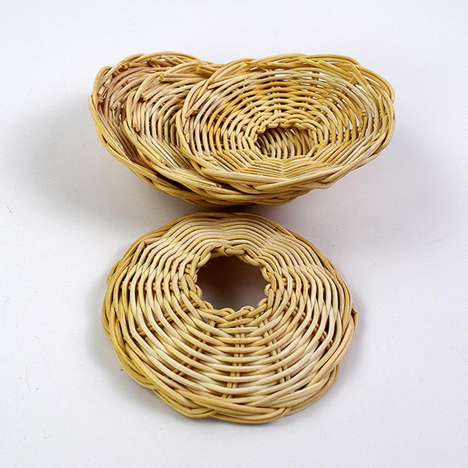 3xRattan Woven Lamp Shade Vintage Style Lampshade for Cafe Outdoor Living Room