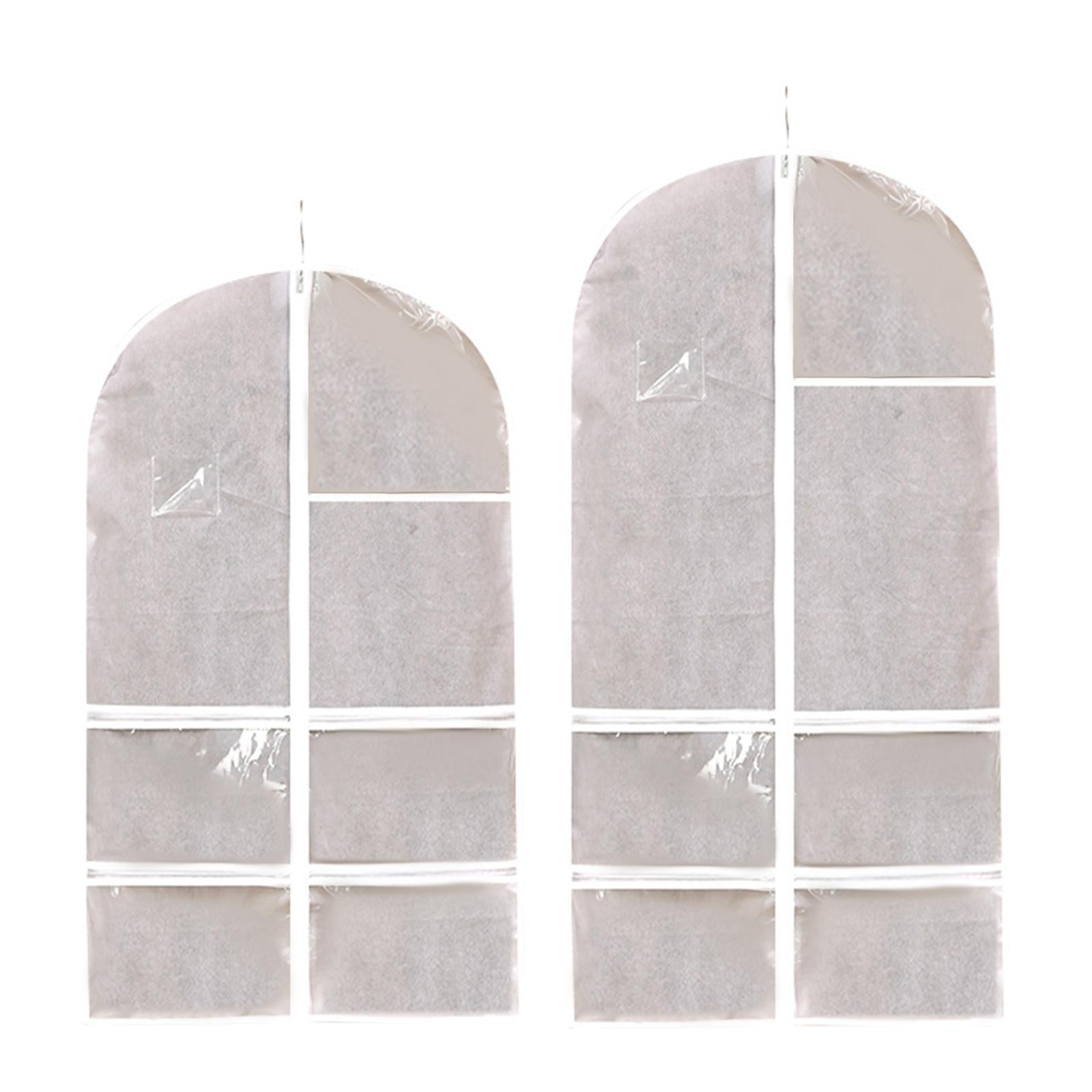 4xHanging Clothes Dust Bags Suit Dress Clear for T Shirts Windbreaker Sweaters 60x100cm