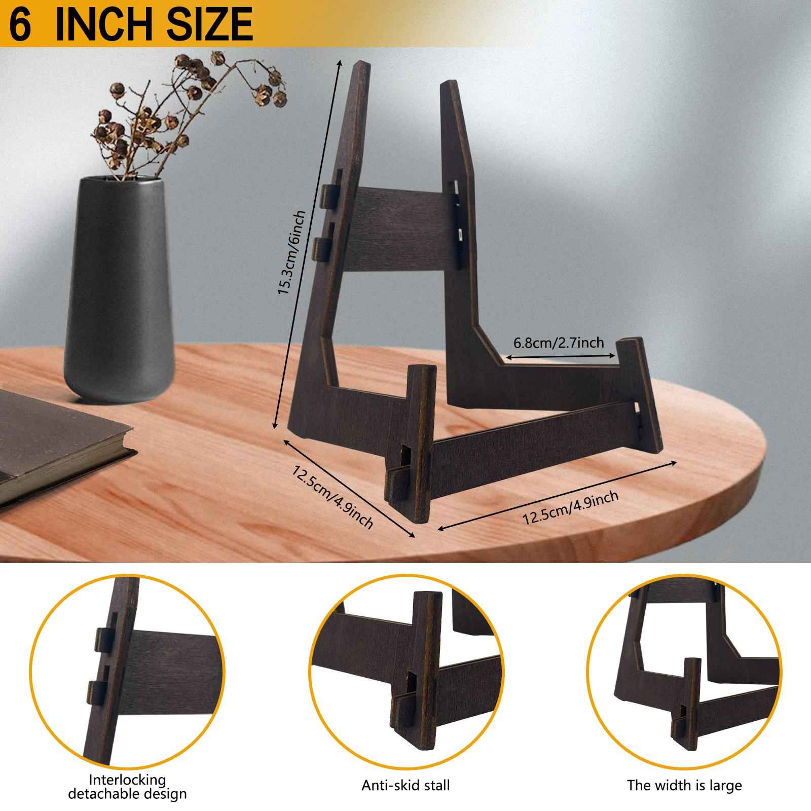Photo Holder Stand Decorative Tabletop Easels for Platter Artworks Round Tea 6inch