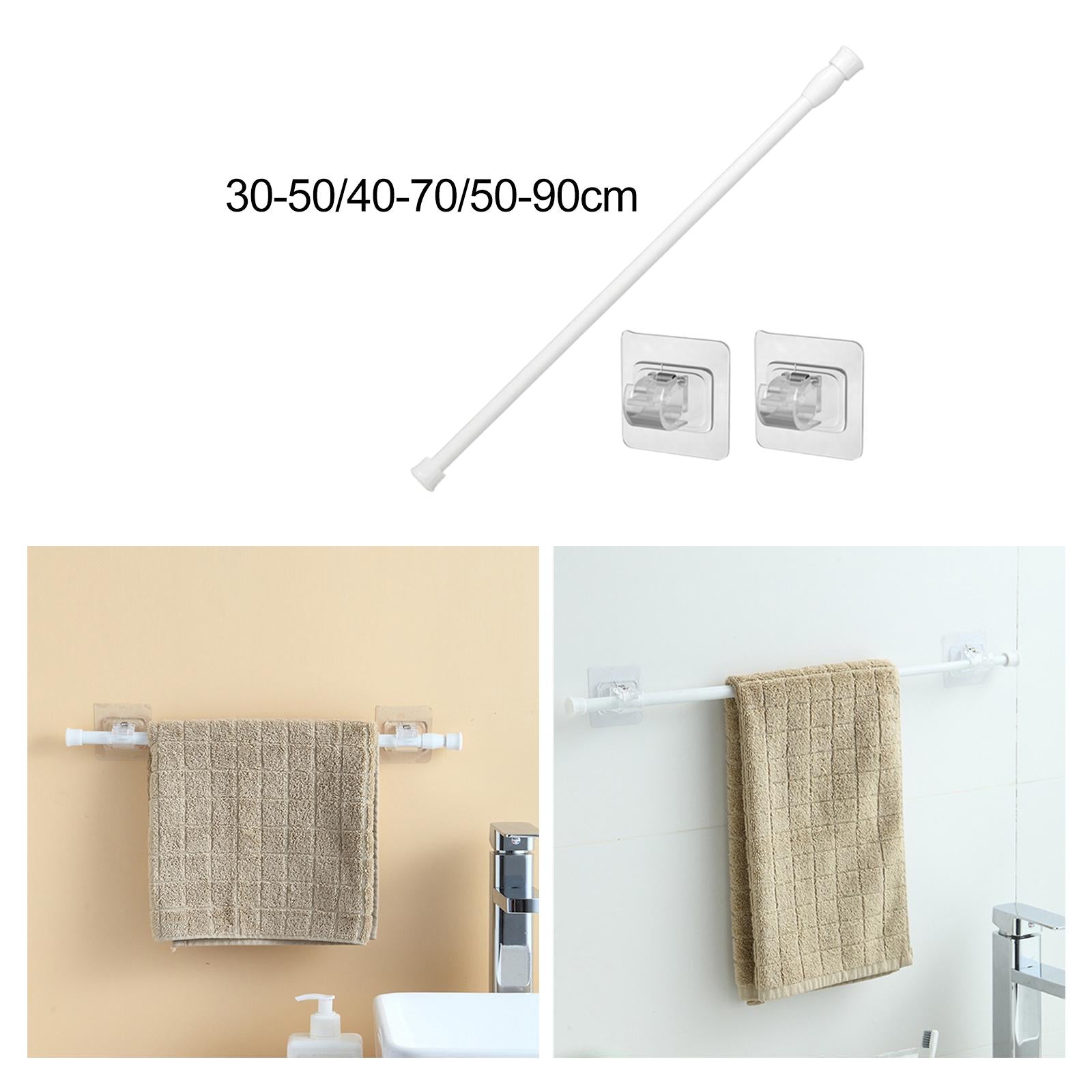 2xTelescopic Curtain Rod Spring Curtain Rod for Doorway Bedroom Cupboard 30cm to 50cm