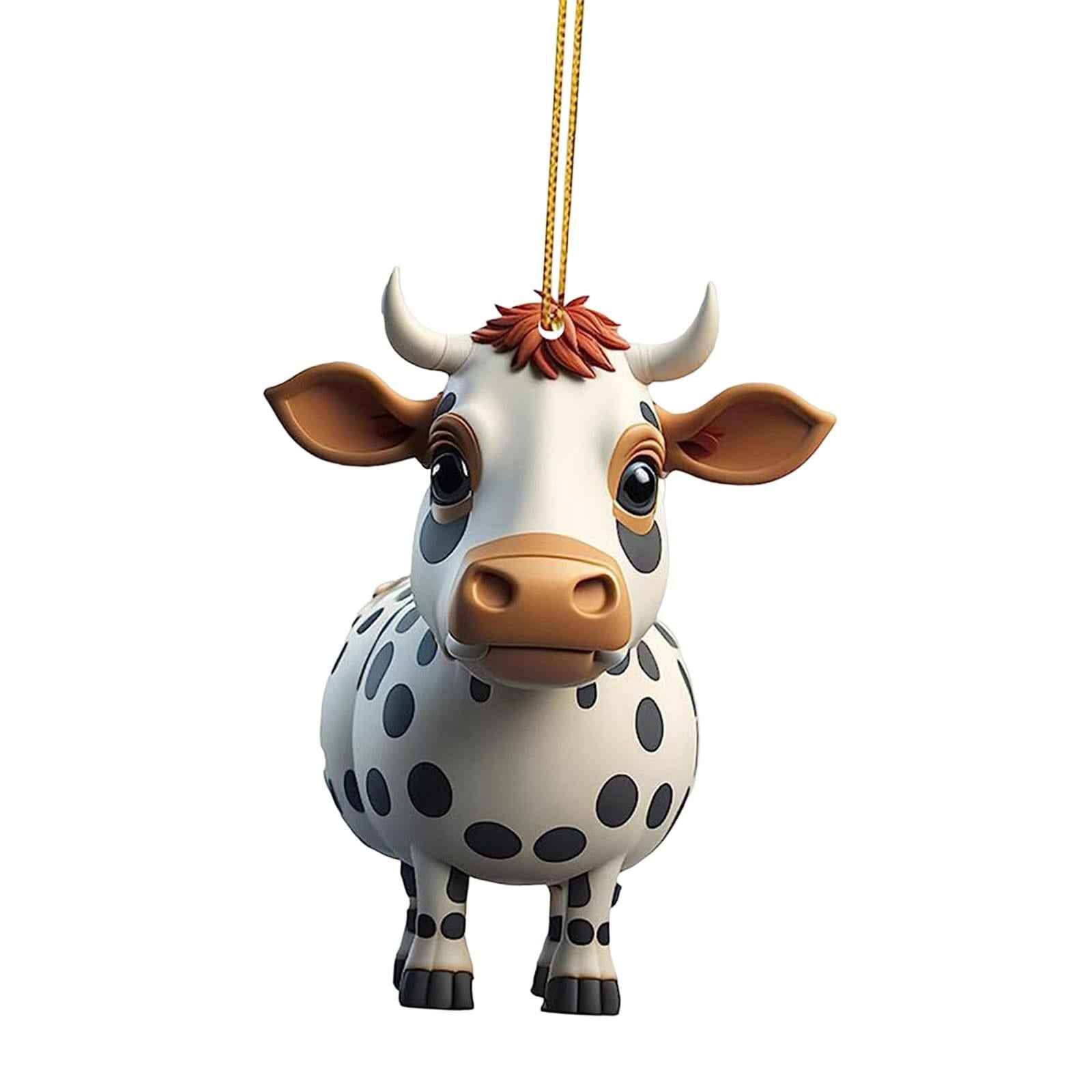 Cow Christmas Tree Decorations Home Photo Props Living Room Cow Car Pendants Style B