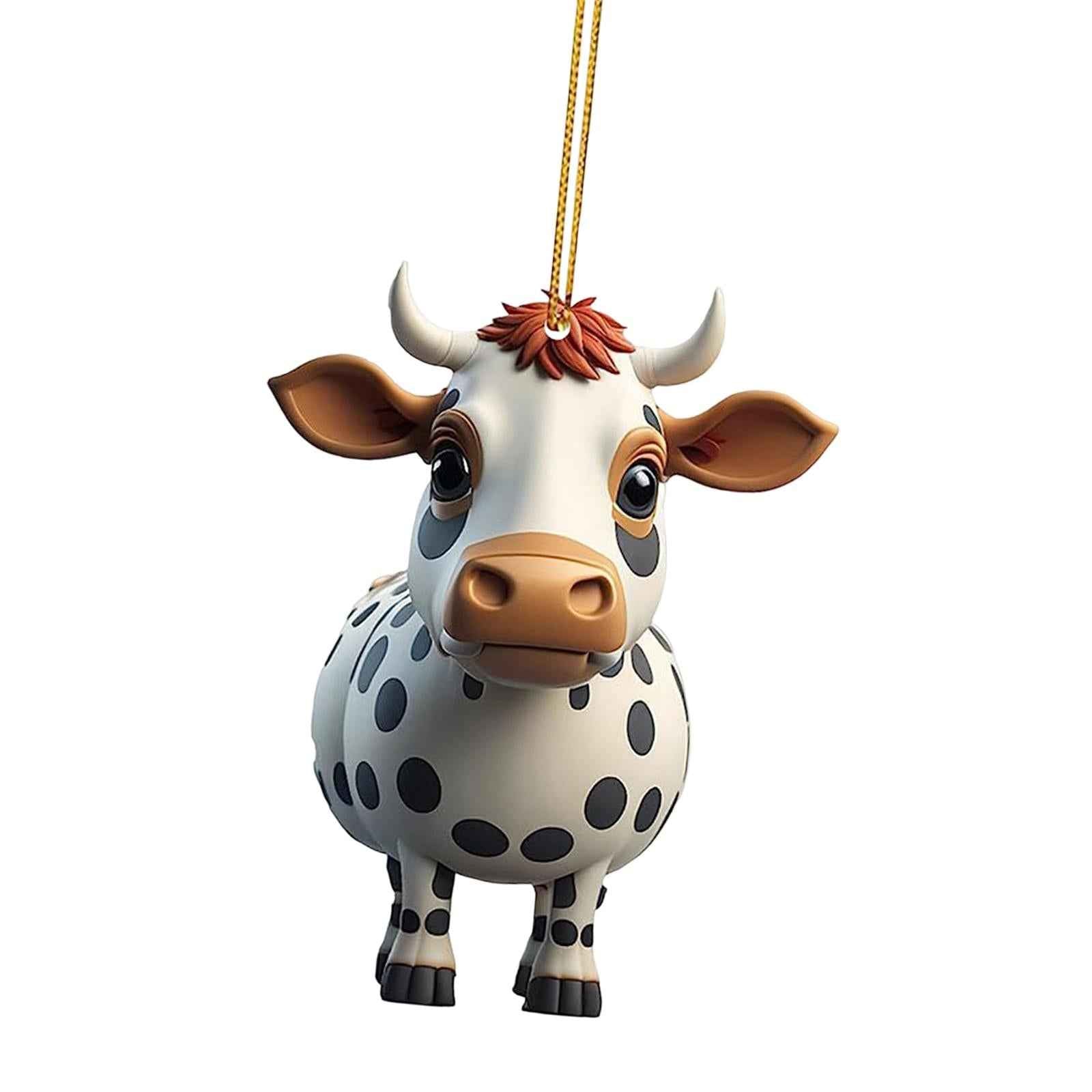 Cow Christmas Tree Decorations Home Photo Props Living Room Cow Car Pendants Style B