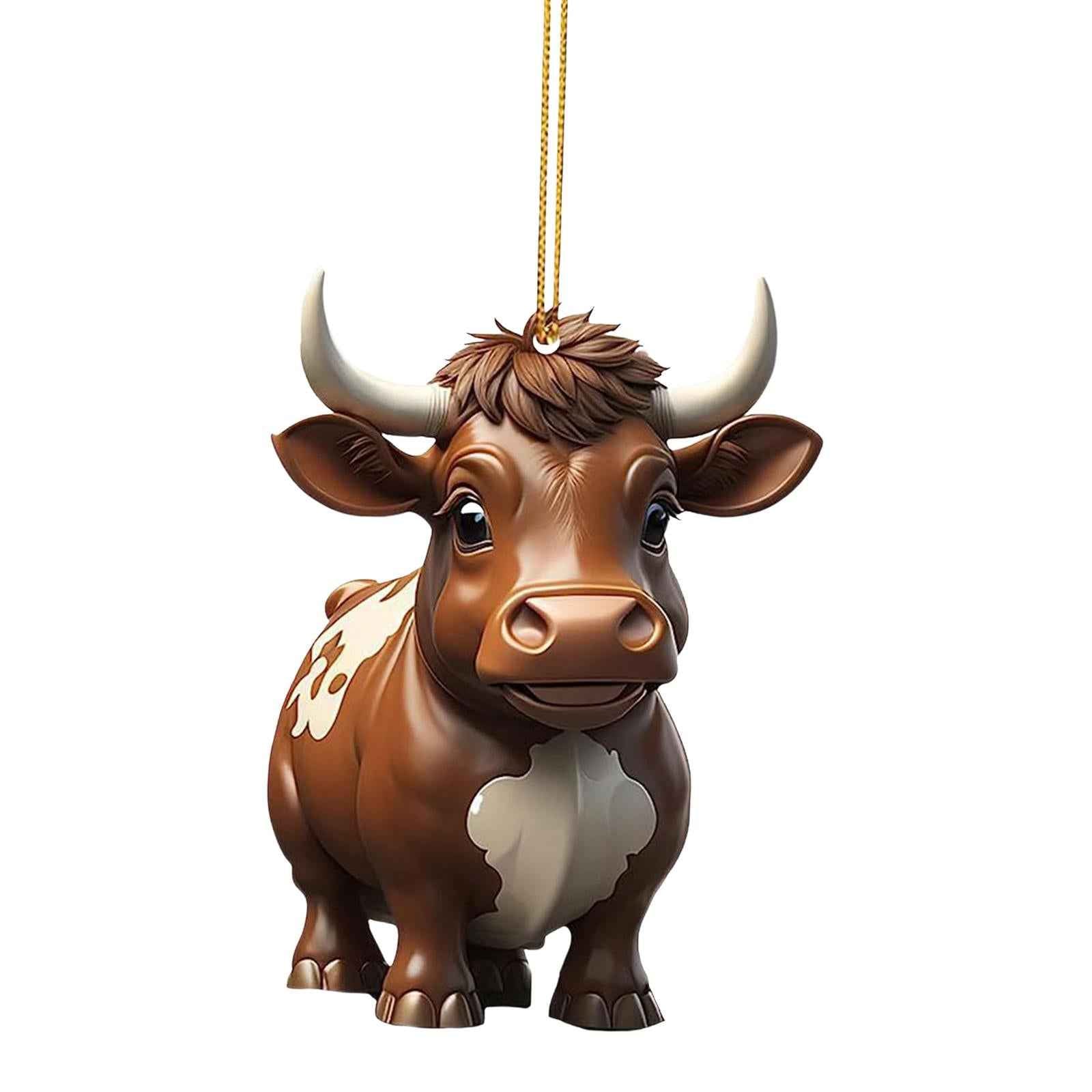 Cow Christmas Tree Decorations Home Photo Props Living Room Cow Car Pendants Style D