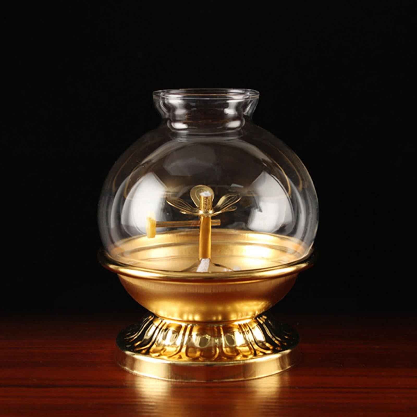 Ghee Lamp Holder Alloy Meditation Tea Light Holder for Desktop Bedroom Decor Style B