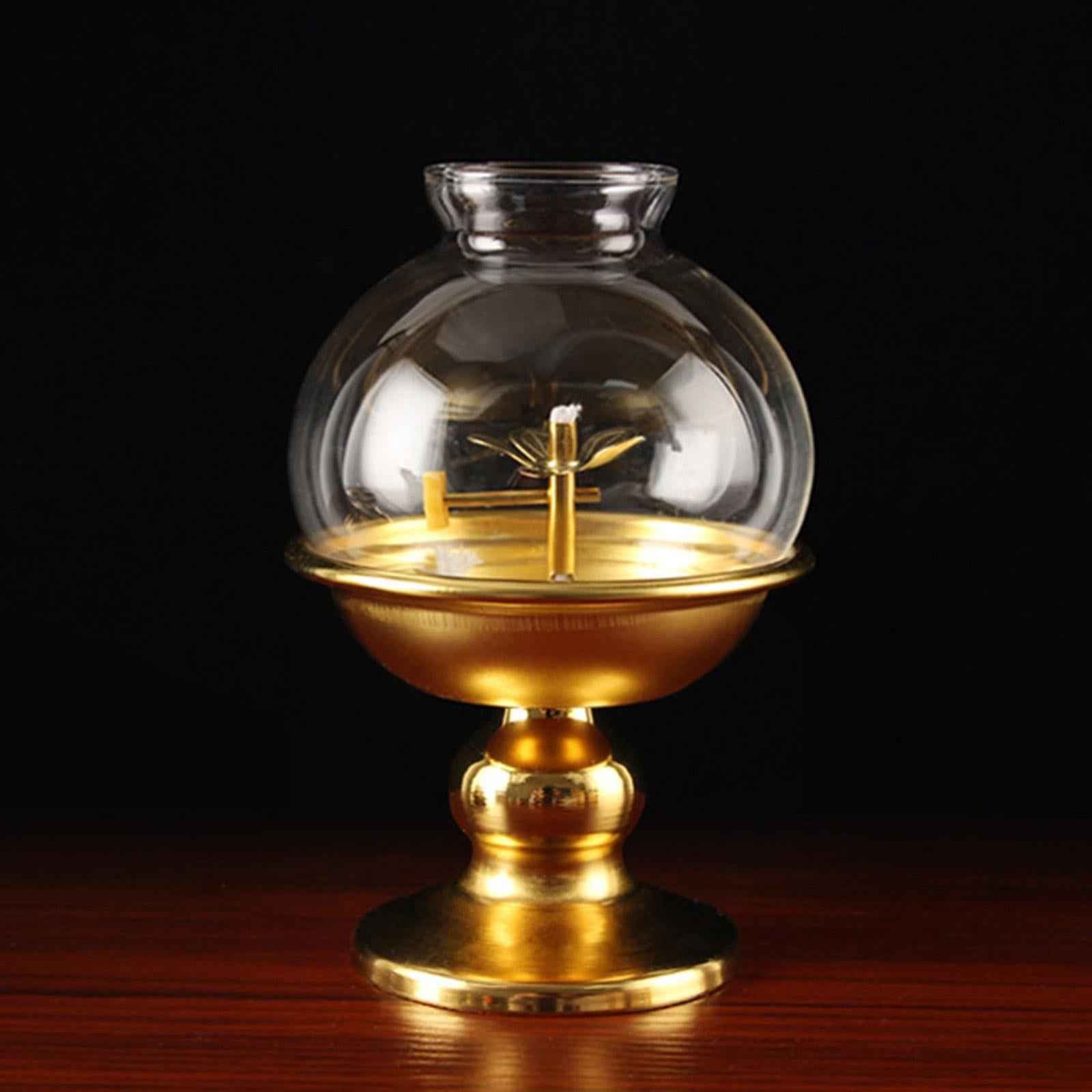 Ghee Lamp Holder Alloy Meditation Tea Light Holder for Desktop Bedroom Decor Style C