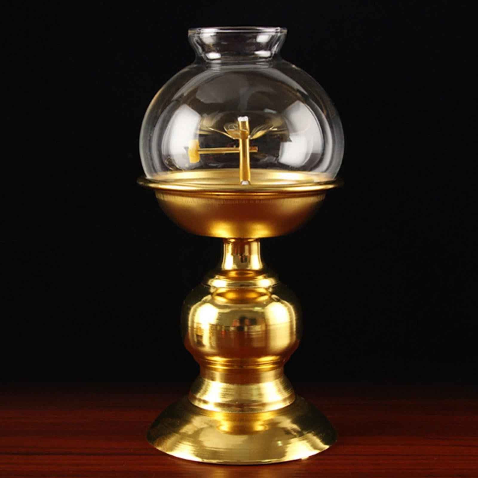 Ghee Lamp Holder Alloy Meditation Tea Light Holder for Desktop Bedroom Decor Style D