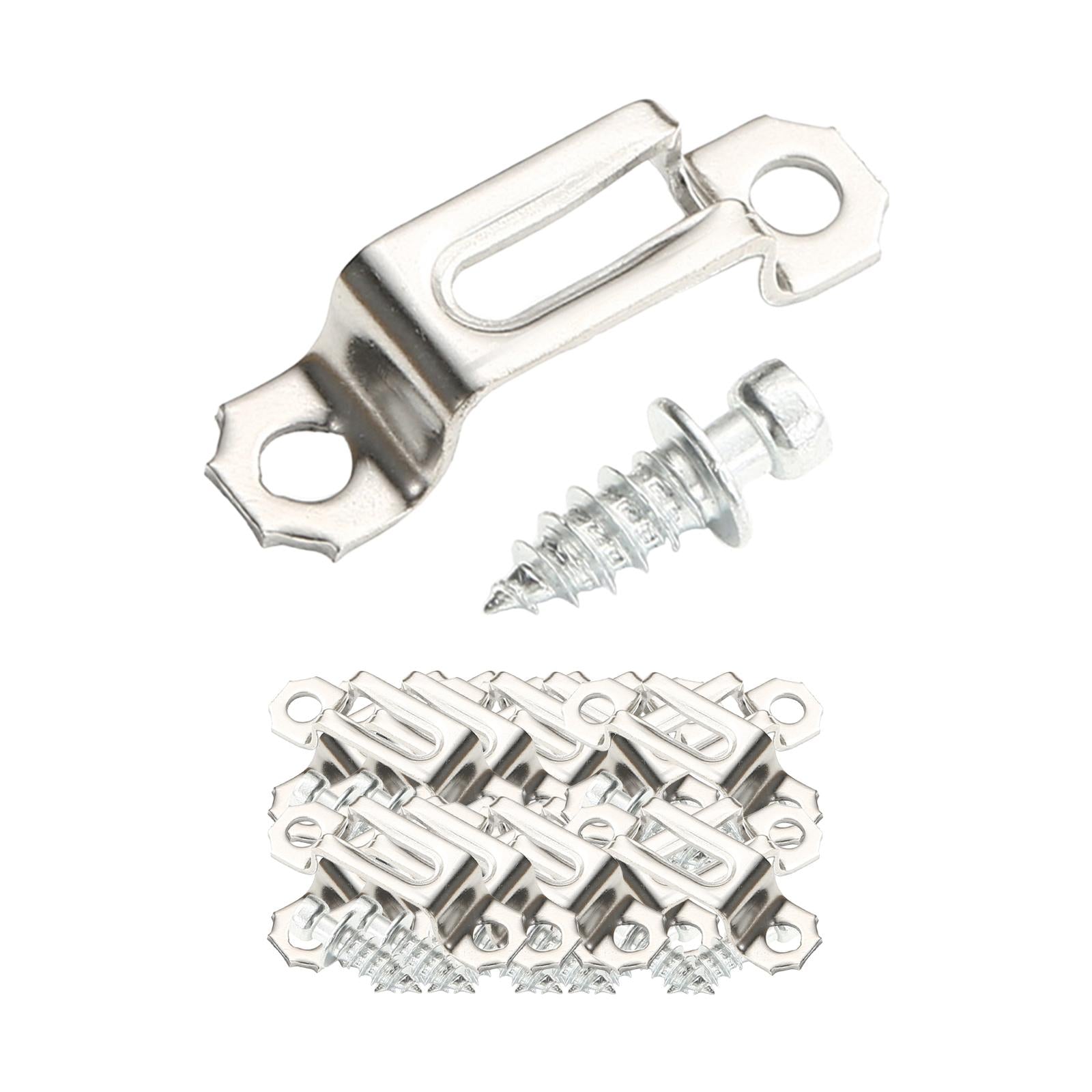 100x Invisible Connector Screw Fasteners Steel 2 in 1 Cabinet Hinge Assembly Half Silver