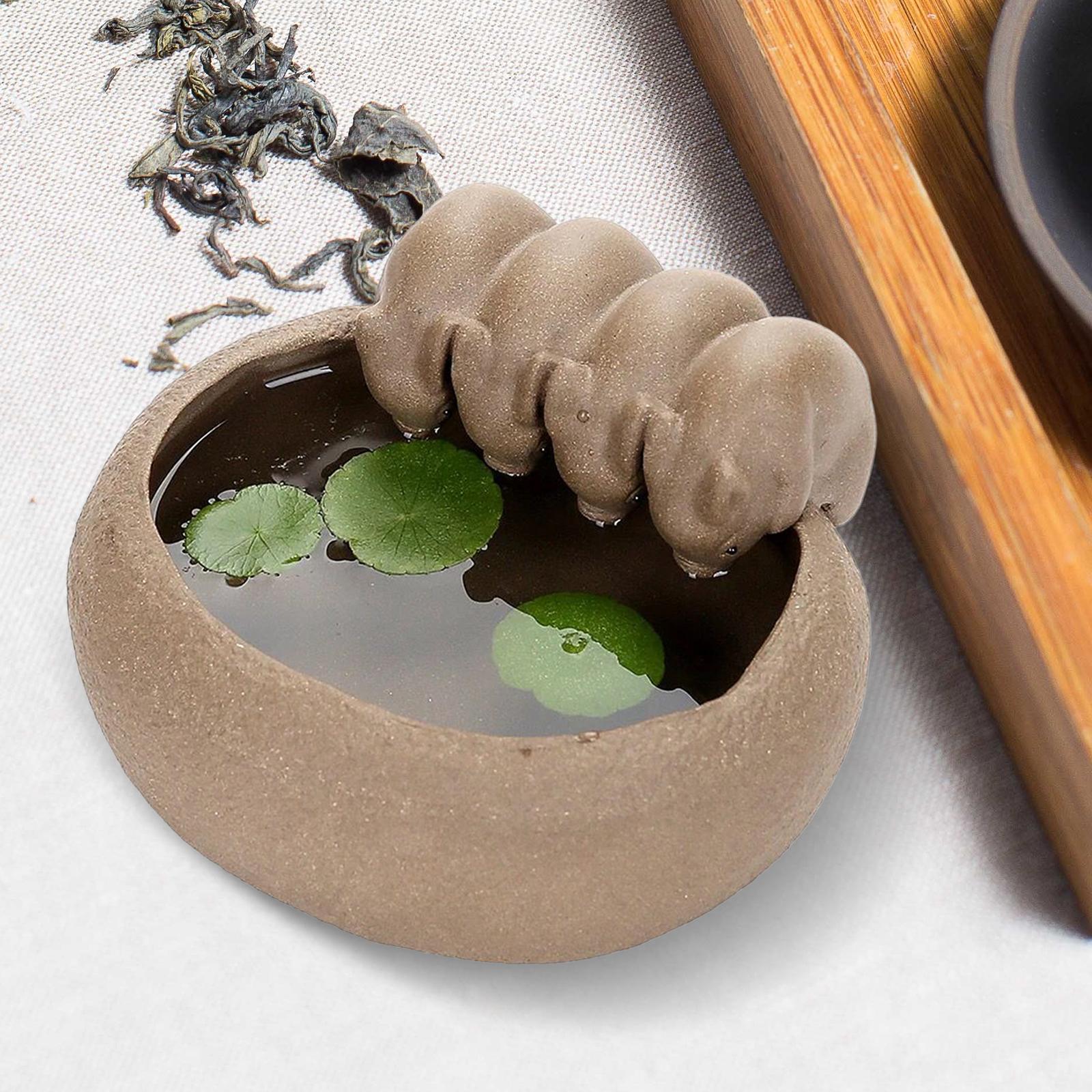 Purple Sand Tea Pet Piglets Tea Figurine for Cabinet Restaurant Bookcase