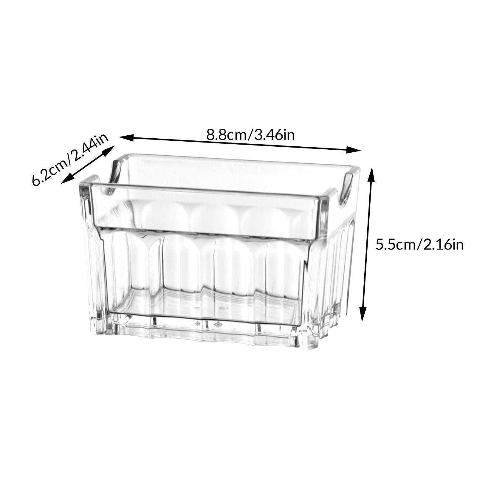 2xAcrylic Sugar Packet Holder Tissue Tea Bag Bowl for Coffee Bar Kitchen Hotel 8.8cmx6.2cmx5.5cm