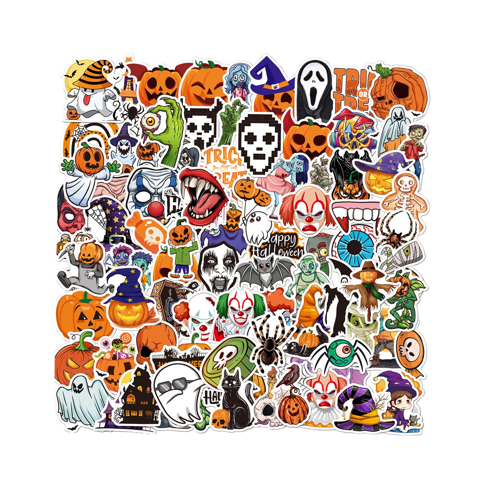 100Pcs Halloween Stickers Holiday Stickers Decals for Kids Teen Adult Phone Style A